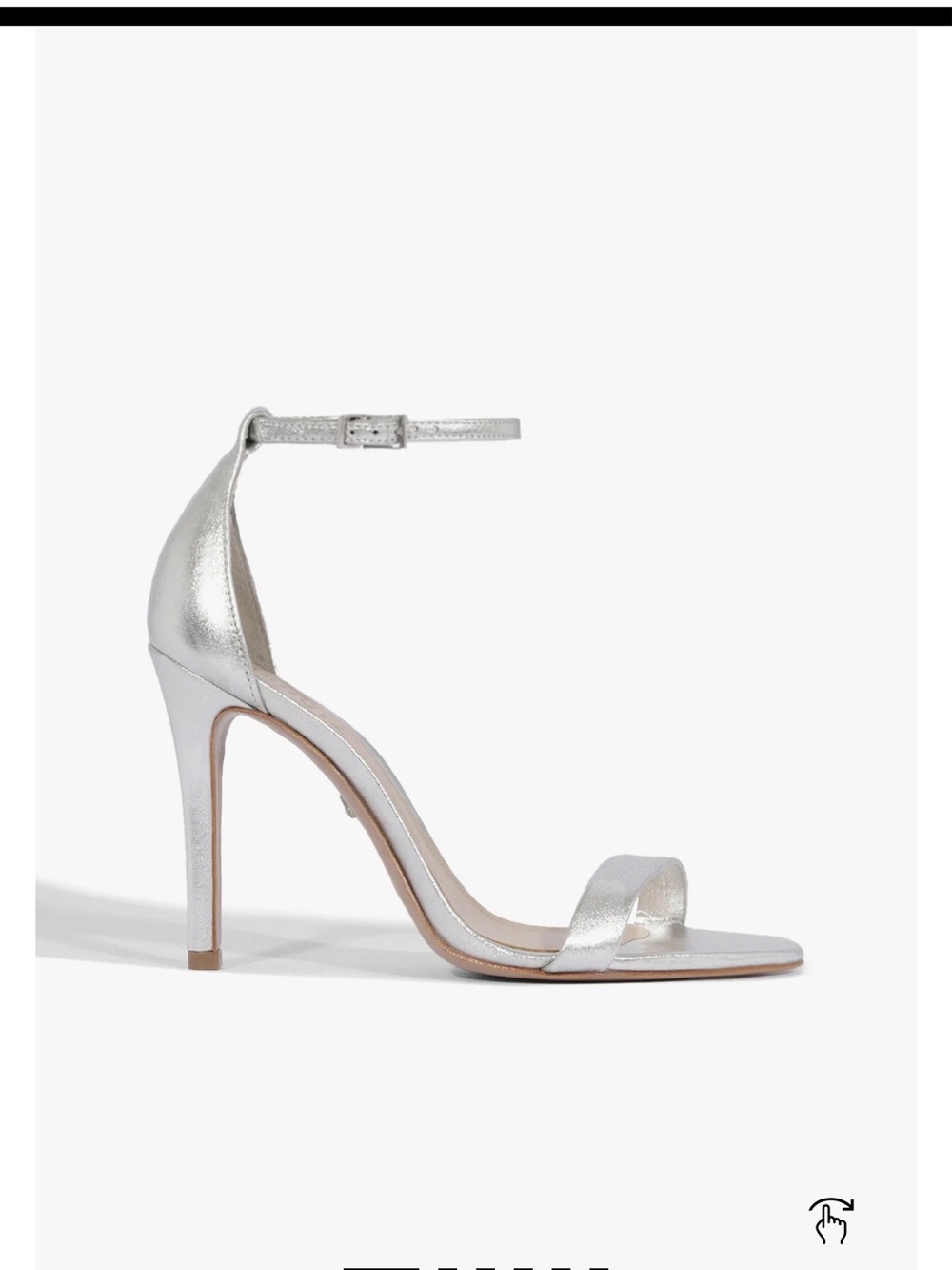 SCHUTZ Silver Metallic Ankle-Strap Stiletto Sandals